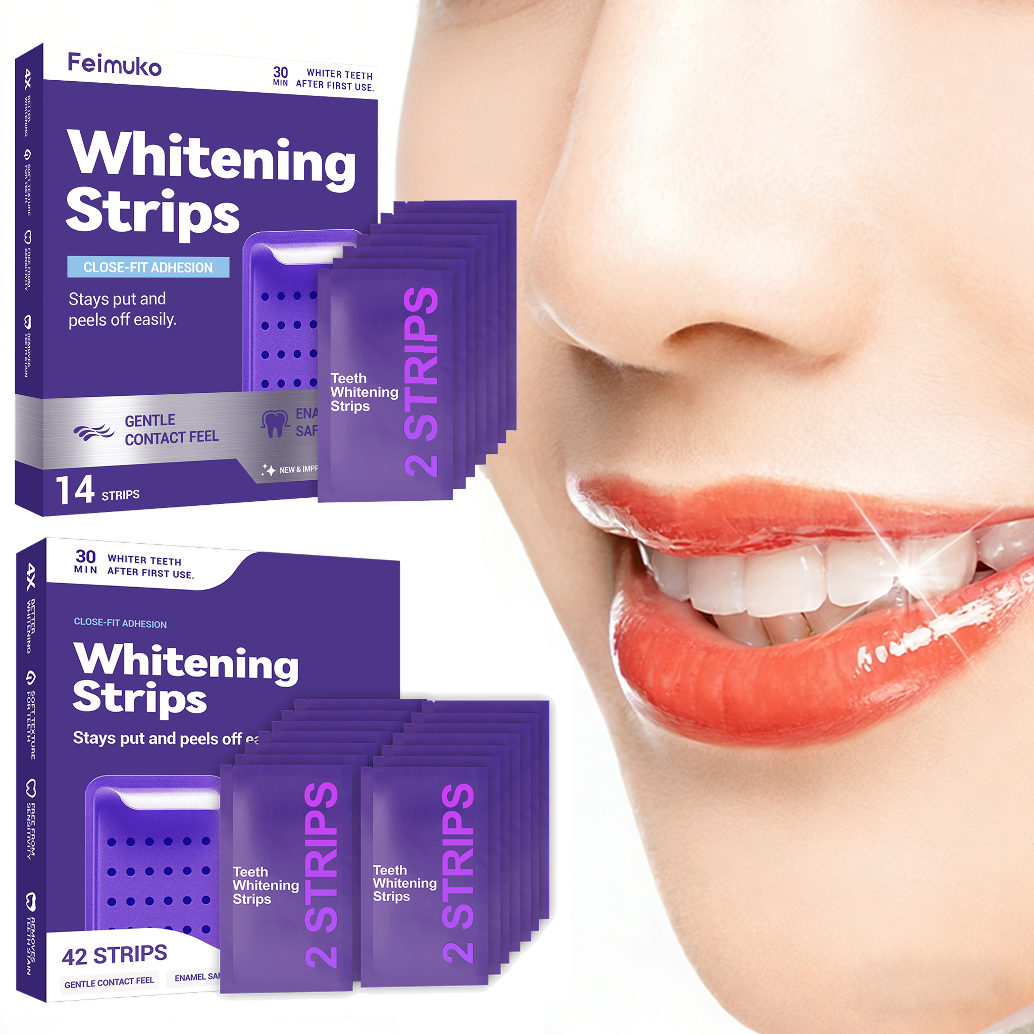Teeth Whitening Retainer - شرائط تبييض الأسنان باللون الأرجواني لتحسين