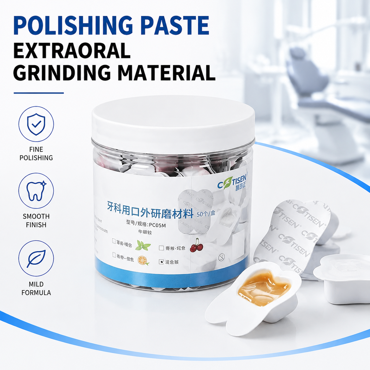 Teeth Whitening Clinic - 50 قطعة معجون تنظيف الأسنان بنكهات