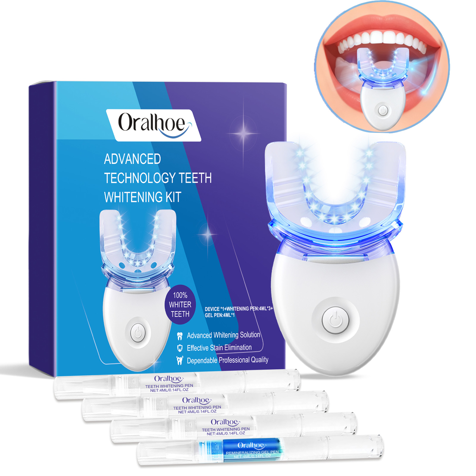 Teeth Whitening Clinic - طقم إضاءة LED لتبييض الأسنان الاحترافي