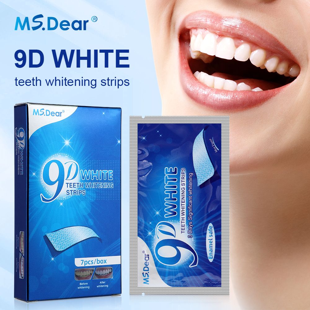 9D جل شرائط تنظيف الأسنان البي - مراجعة Teeth Whitening Strips Crest وسعره