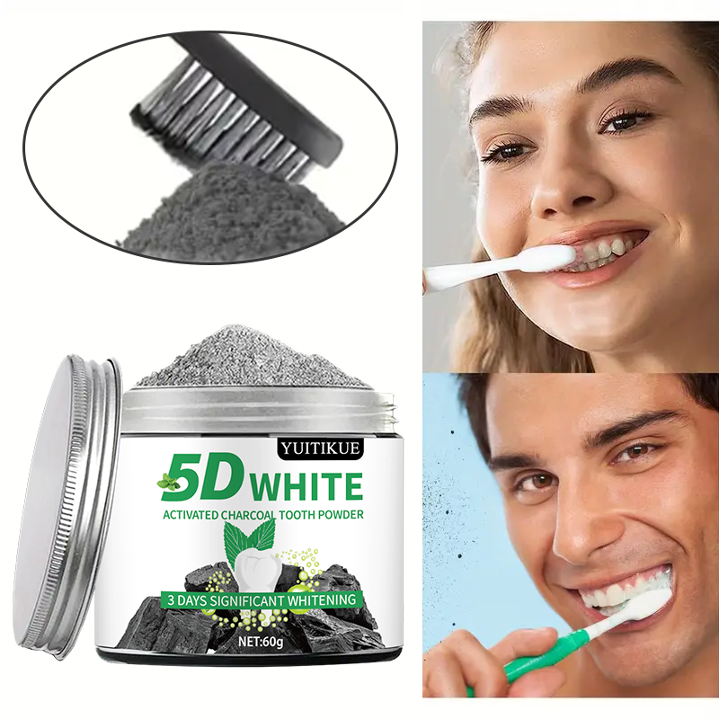 مسحوق أسنان YUlTlKUE 5D بالفحم - مراجعة Teeth Whitening Clinic وسعره