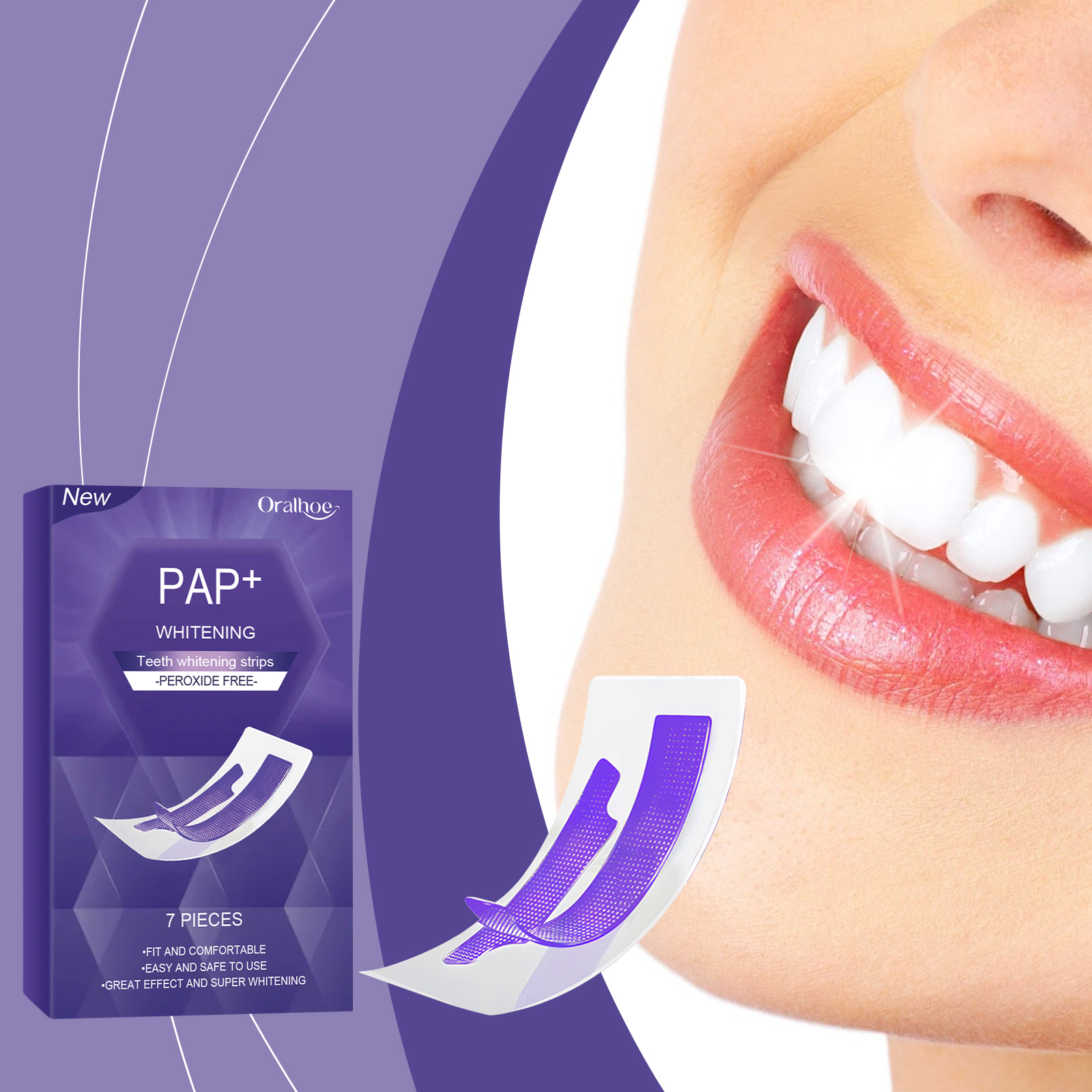 شرائط تبييض الأسنان البنفسجية  - مراجعة Teeth Whitening Strips Crest وسعره