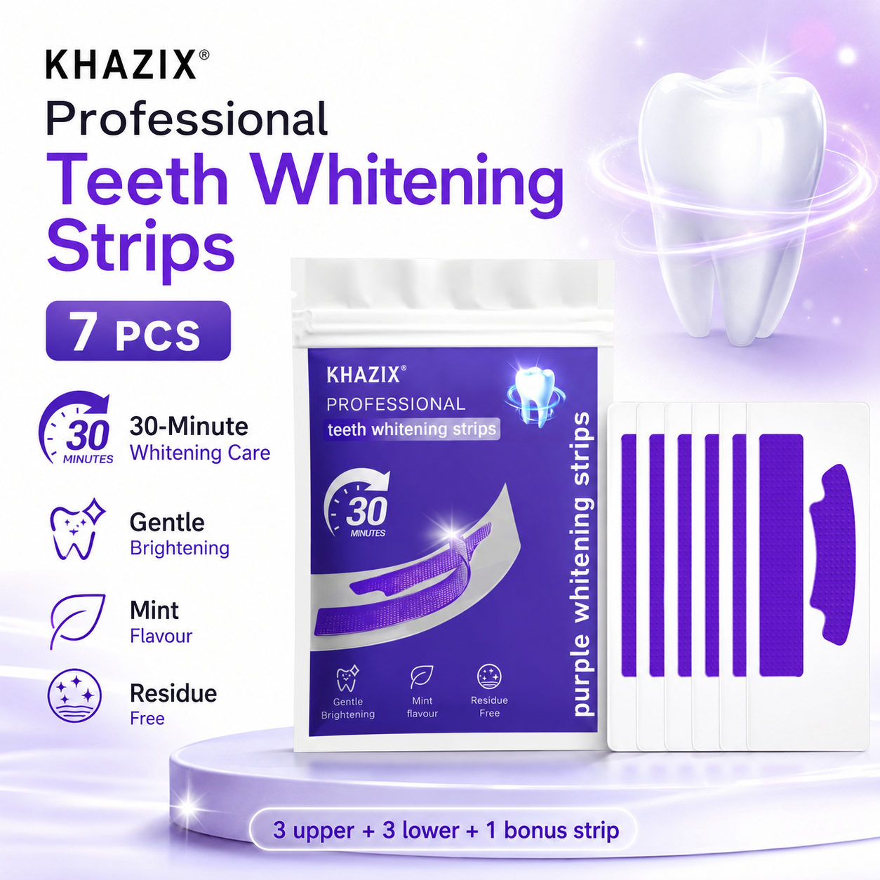 7 قطع من شرائط تبييض الأسنان ل - مراجعة Teeth Whitening Strips Crest وسعره