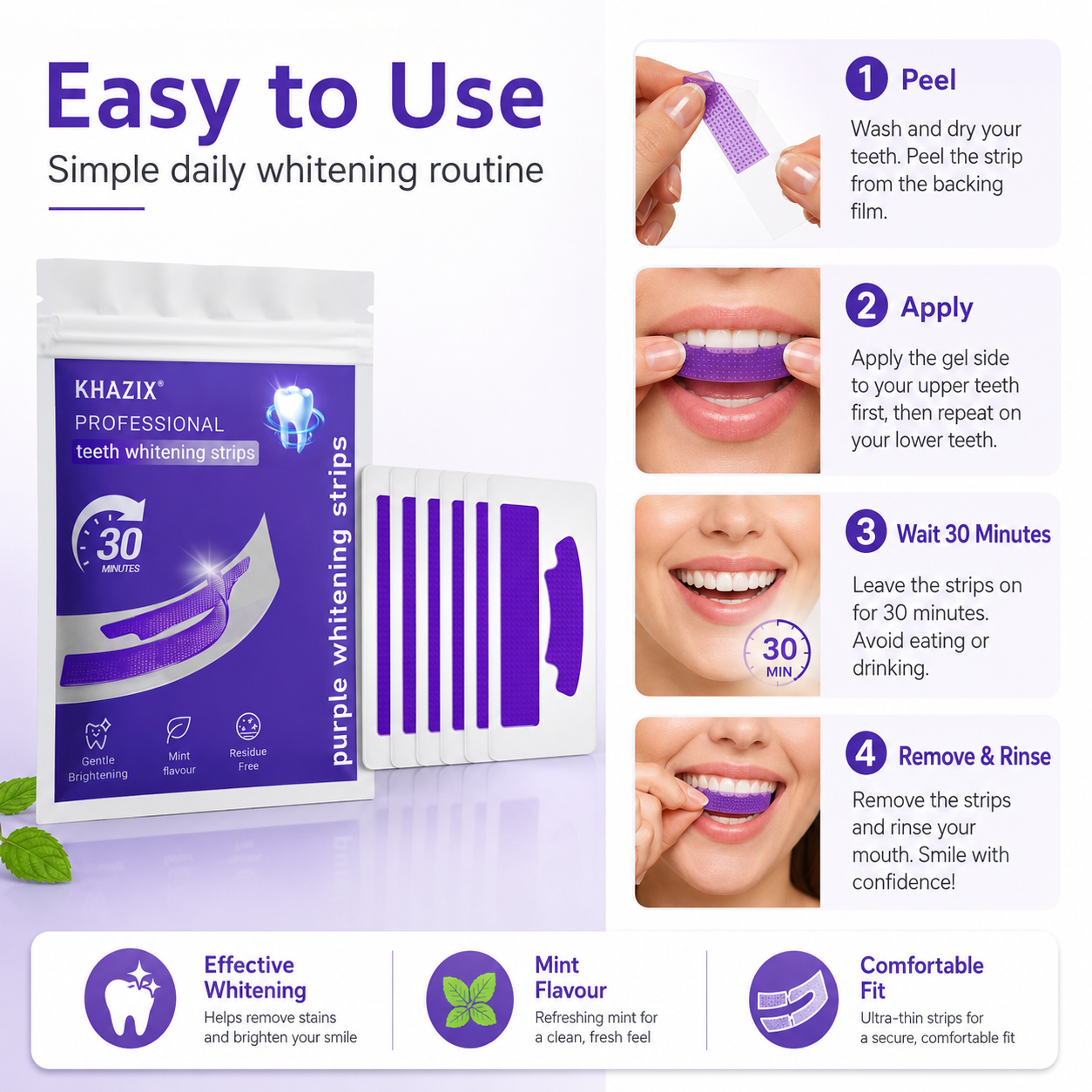 7 قطع من شرائط تبييض الأسنان ل - مراجعة Teeth Whitening Strips Crest وسعره