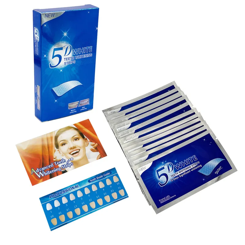 5D هلام طقم تبييض الأسنان شرائ - مراجعة Teeth Whitening Strips Crest وسعره